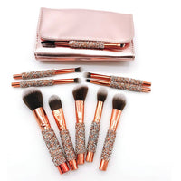 HKM-723219 Colorful 10-Piece Makeup Brush Set with Nylon Hair for Eyes, Cheeks, and Lips
