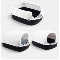 HKM-625747 Splash-proof Enclosed Cat Toilet - Foldable and Detachable Design in Multiple Colors