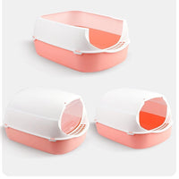 HKM-625747 Splash-proof Enclosed Cat Toilet - Foldable and Detachable Design in Multiple Colors