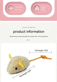 HKM-627027 Interactive Plush Cat Toy - Simulation Little Mouse for Fun and Scratch Resistance, Various Colors Available