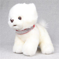 HKM-628691 Microfiber Rhinestone Dog Collar - Red, Black, Purple, Brown - Adjustable Sizes 22-37CM