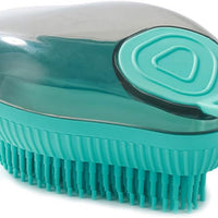 HKM-657363 Silicone Dog Bath Brush with Soap Dispenser - Grooming & Massage Tool for Dogs and Cats