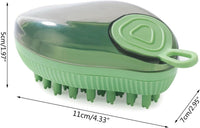 HKM-657363 Silicone Dog Bath Brush with Soap Dispenser - Grooming & Massage Tool for Dogs and Cats