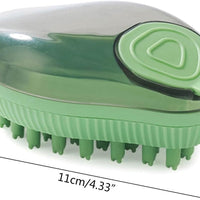 HKM-657363 Silicone Dog Bath Brush with Soap Dispenser - Grooming & Massage Tool for Dogs and Cats