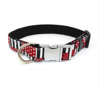 HKM-004947 Adjustable Metal Quick-Release Buckle Fabric Collar for Small and Medium Dogs in Various Colors