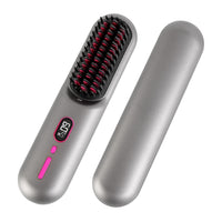 HKM-354067 Cordless Mini Hair Straightener Brush with 12 Heating Levels, Anti-Scald Design, and 30Mins Auto Sleep