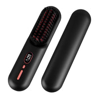 HKM-354067 Cordless Mini Hair Straightener Brush with 12 Heating Levels, Anti-Scald Design, and 30Mins Auto Sleep