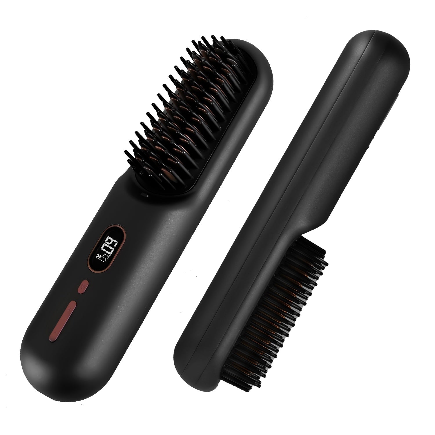 HKM-354067 Cordless Mini Hair Straightener Brush with 12 Heating Levels, Anti-Scald Design, and 30Mins Auto Sleep