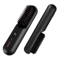 HKM-354067 Cordless Mini Hair Straightener Brush with 12 Heating Levels, Anti-Scald Design, and 30Mins Auto Sleep