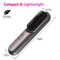HKM-354067 Cordless Mini Hair Straightener Brush with 12 Heating Levels, Anti-Scald Design, and 30Mins Auto Sleep