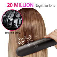 HKM-354067 Cordless Mini Hair Straightener Brush with 12 Heating Levels, Anti-Scald Design, and 30Mins Auto Sleep