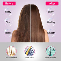HKM-354067 Cordless Mini Hair Straightener Brush with 12 Heating Levels, Anti-Scald Design, and 30Mins Auto Sleep