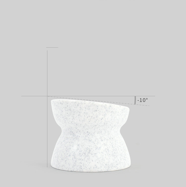 HKM-275603 Ergonomic Cat Bowl for Spinal Health - Durable Plastic in Dark Gray and White