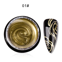 HKM-008339 Metal Glue for Nail Art - Phototherapy Polish in Light Gold, Silver, and Golden Yellow - 5g