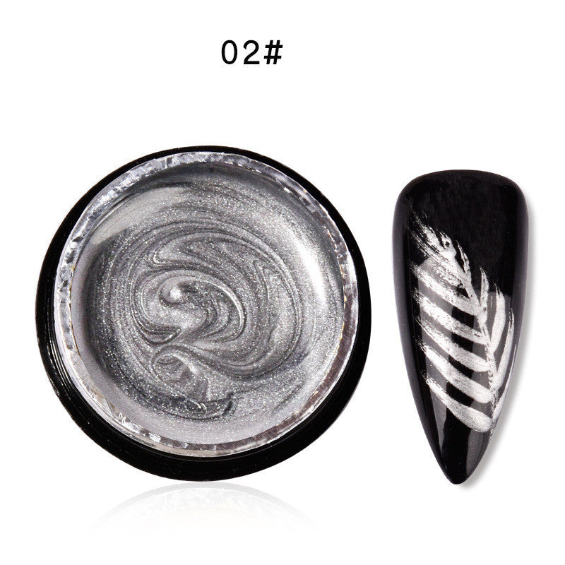 HKM-008339 Metal Glue for Nail Art - Phototherapy Polish in Light Gold, Silver, and Golden Yellow - 5g