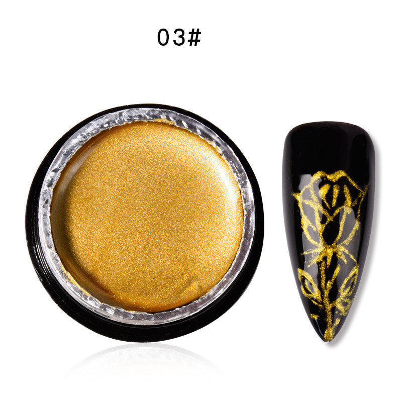 HKM-008339 Metal Glue for Nail Art - Phototherapy Polish in Light Gold, Silver, and Golden Yellow - 5g