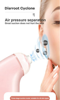 HKM-451219 Pore Cleaning Electric Beauty Device with USB Charging and Multiple Suction Heads