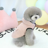 HKM-270739 Pet Cotton Denim Hooded Vest for Autumn and Winter - Sleeveless Design in Multiple Sizes