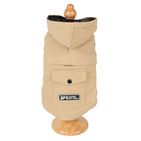 HKM-270739 Pet Cotton Denim Hooded Vest for Autumn and Winter - Sleeveless Design in Multiple Sizes