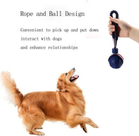 HKM-147027 Durable Dog Ball with Rope for Small to Medium Dogs - Non-Toxic and Tooth-Cleaning Toy