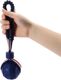 HKM-147027 Durable Dog Ball with Rope for Small to Medium Dogs - Non-Toxic and Tooth-Cleaning Toy