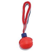 HKM-147027 Durable Dog Ball with Rope for Small to Medium Dogs - Non-Toxic and Tooth-Cleaning Toy