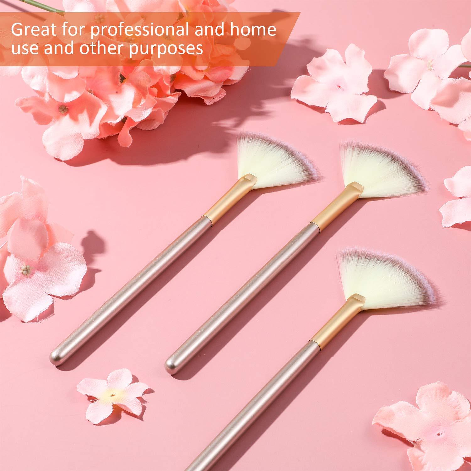 HKM-581139 Soft Facial Fan Brushes Set for Mask, Peel & Makeup Application - 10 Pack with Durable Handles