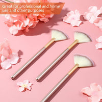 HKM-581139 Soft Facial Fan Brushes Set for Mask, Peel & Makeup Application - 10 Pack with Durable Handles