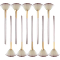 HKM-581139 Soft Facial Fan Brushes Set for Mask, Peel & Makeup Application - 10 Pack with Durable Handles