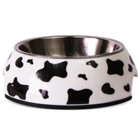 HKM-797587 Stainless Steel Cat and Dog Bowl Set with Melamine Base - Various Patterns and Sizes Available