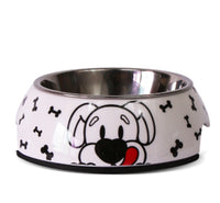 HKM-797587 Stainless Steel Cat and Dog Bowl Set with Melamine Base - Various Patterns and Sizes Available