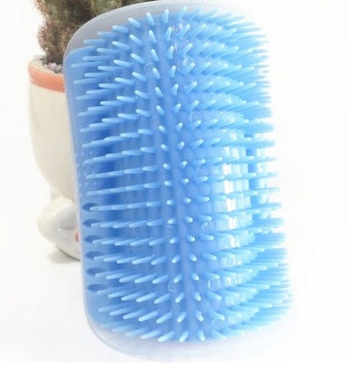 HKM-931859 Cat Self-Grooming Device with Cat Mint and Cleaning Accessories - Blue/Gray, 9x13cm