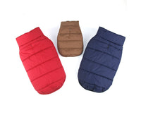 HKM-602195 Winter-Ready Cotton Vest for Small to Medium Dogs in Red, Navy Blue, and Brown