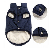 HKM-602195 Winter-Ready Cotton Vest for Small to Medium Dogs in Red, Navy Blue, and Brown