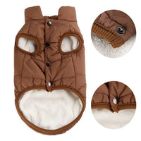 HKM-602195 Winter-Ready Cotton Vest for Small to Medium Dogs in Red, Navy Blue, and Brown