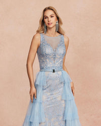 HKM-759763 Elegant Blue Dress for Special Occasions - Style EZ25091