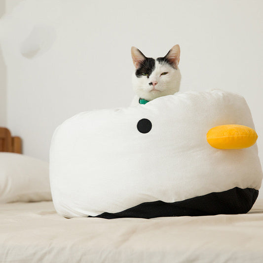 HKM-464147 Cozy Washable Cat Litter Nest in Suede Fabric for All Seasons
