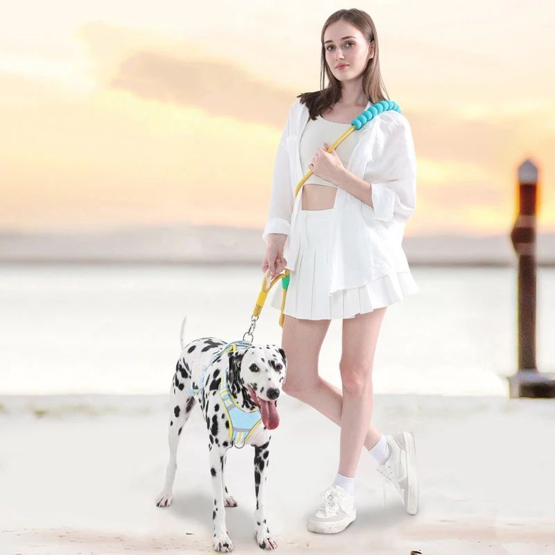 HKM-671827 Comfortable Foam Handle Pet Traction Leash - Durable Anti-Slip Nylon Rope for Dogs, 140cm Length