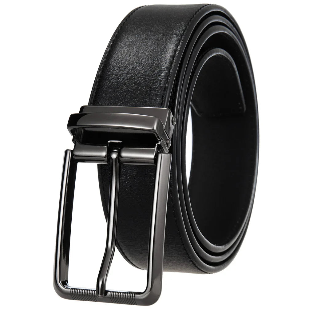 HKM-672979 Men's Leather Needle Buckle Strap Belt, Model LY35-000012-3, Durable and Stylish Design