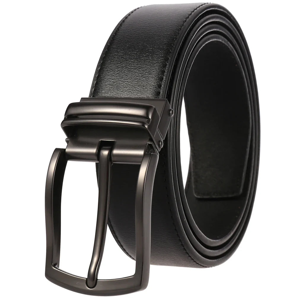 HKM-672979 Men's Leather Needle Buckle Strap Belt, Model LY35-000012-3, Durable and Stylish Design