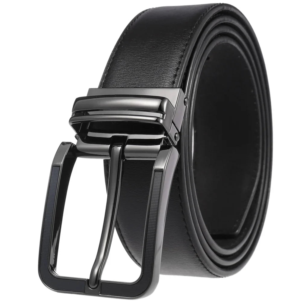 HKM-672979 Men's Leather Needle Buckle Strap Belt, Model LY35-000012-3, Durable and Stylish Design