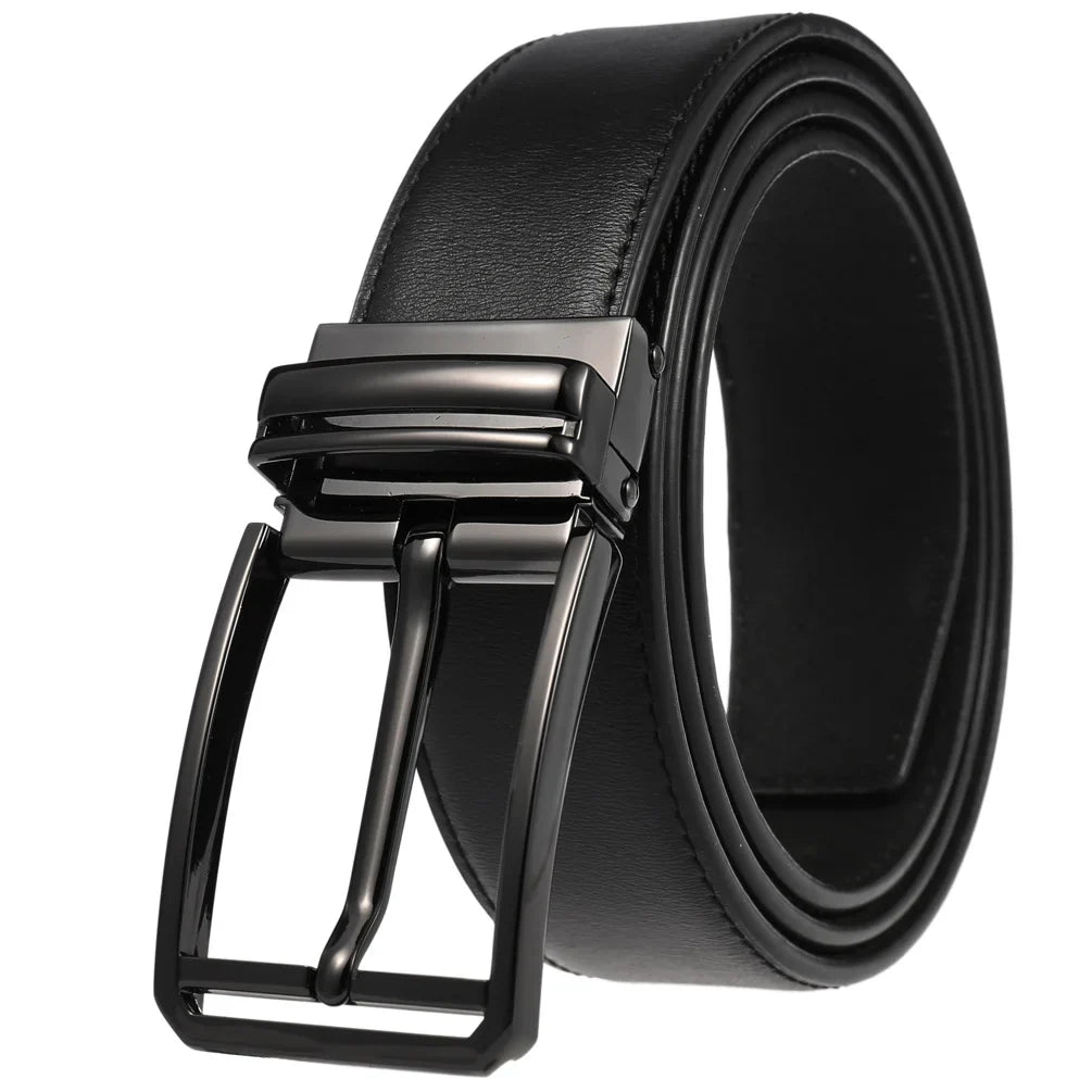 HKM-672979 Men's Leather Needle Buckle Strap Belt, Model LY35-000012-3, Durable and Stylish Design