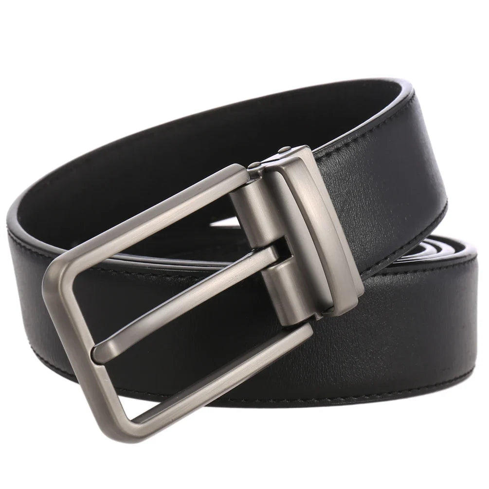HKM-672979 Men's Leather Needle Buckle Strap Belt, Model LY35-000012-3, Durable and Stylish Design