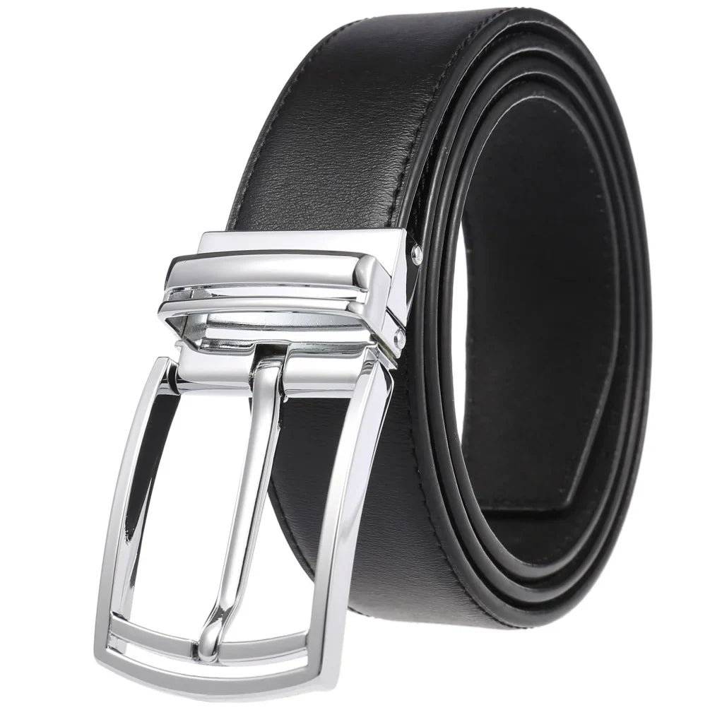 HKM-672979 Men's Leather Needle Buckle Strap Belt, Model LY35-000012-3, Durable and Stylish Design