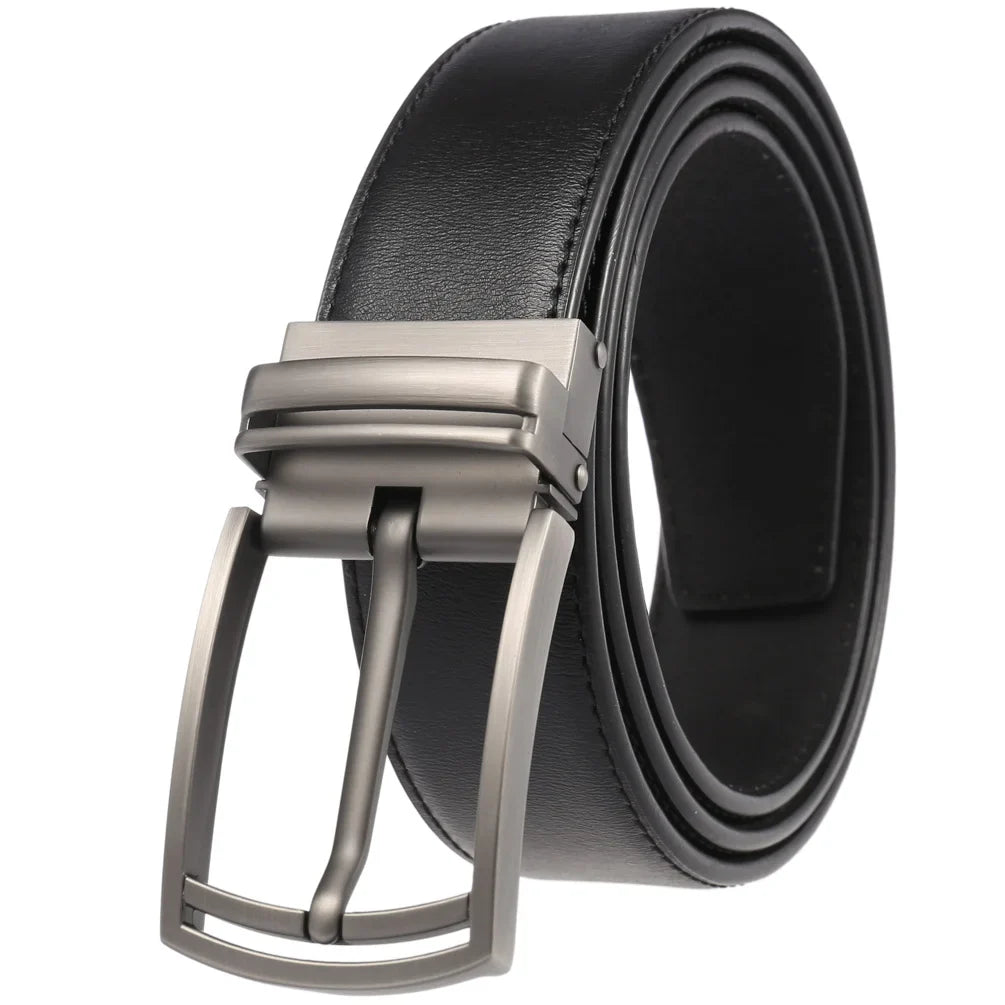 HKM-672979 Men's Leather Needle Buckle Strap Belt, Model LY35-000012-3, Durable and Stylish Design