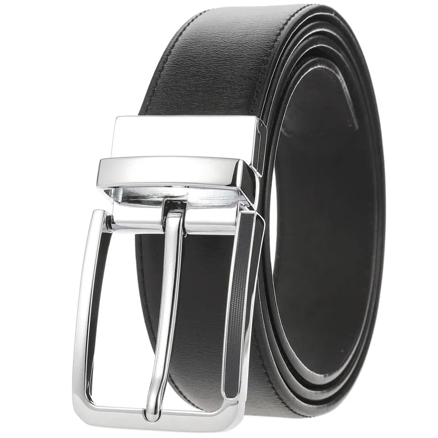 HKM-672979 Men's Leather Needle Buckle Strap Belt, Model LY35-000012-3, Durable and Stylish Design