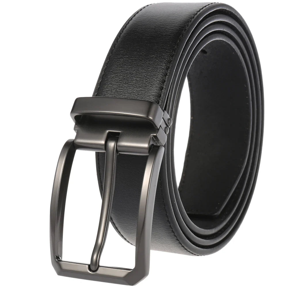 HKM-672979 Men's Leather Needle Buckle Strap Belt, Model LY35-000012-3, Durable and Stylish Design