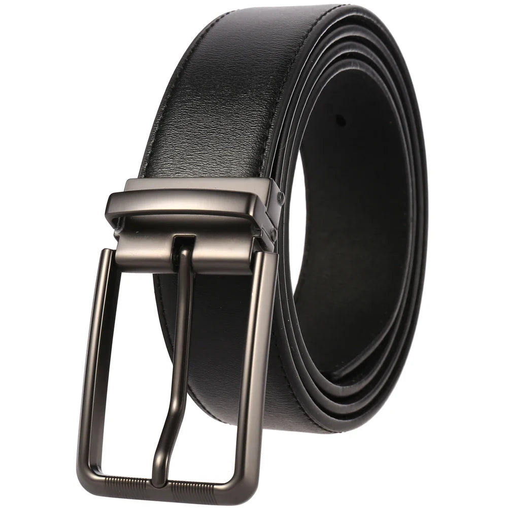 HKM-672979 Men's Leather Needle Buckle Strap Belt, Model LY35-000012-3, Durable and Stylish Design