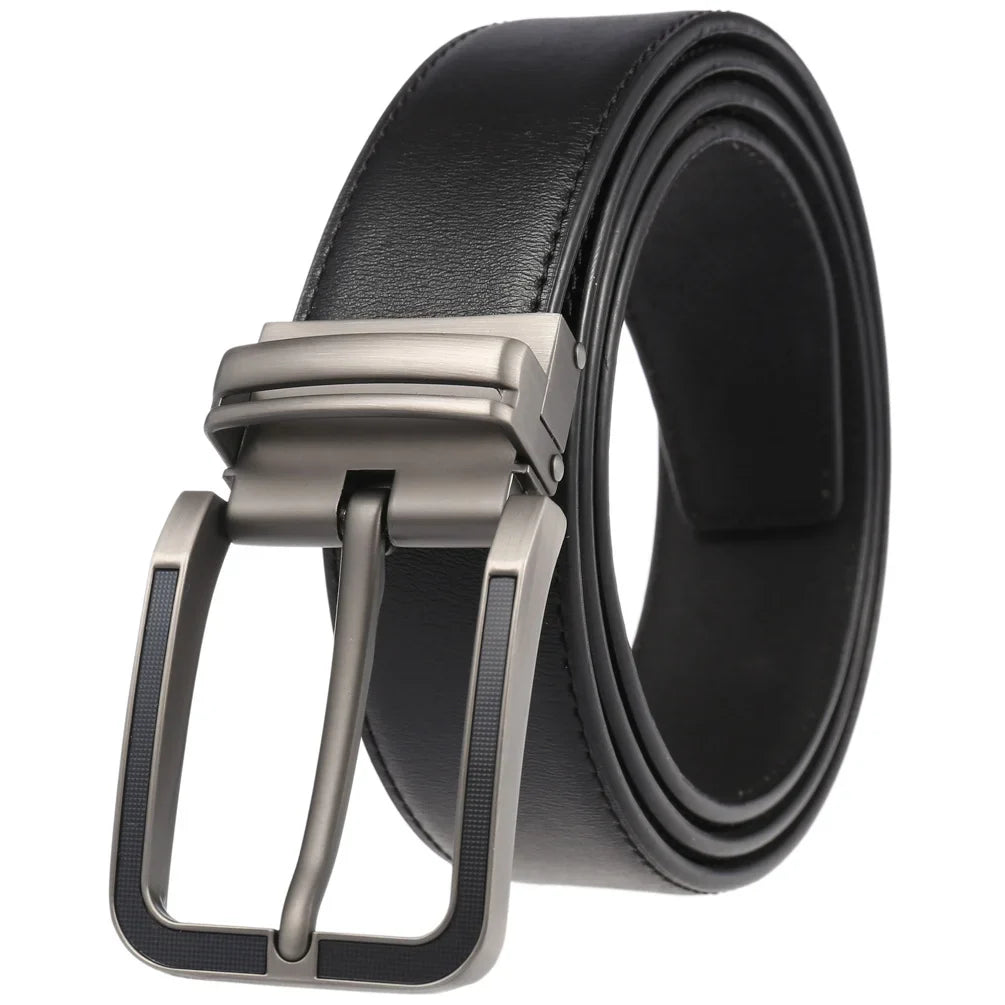 HKM-672979 Men's Leather Needle Buckle Strap Belt, Model LY35-000012-3, Durable and Stylish Design