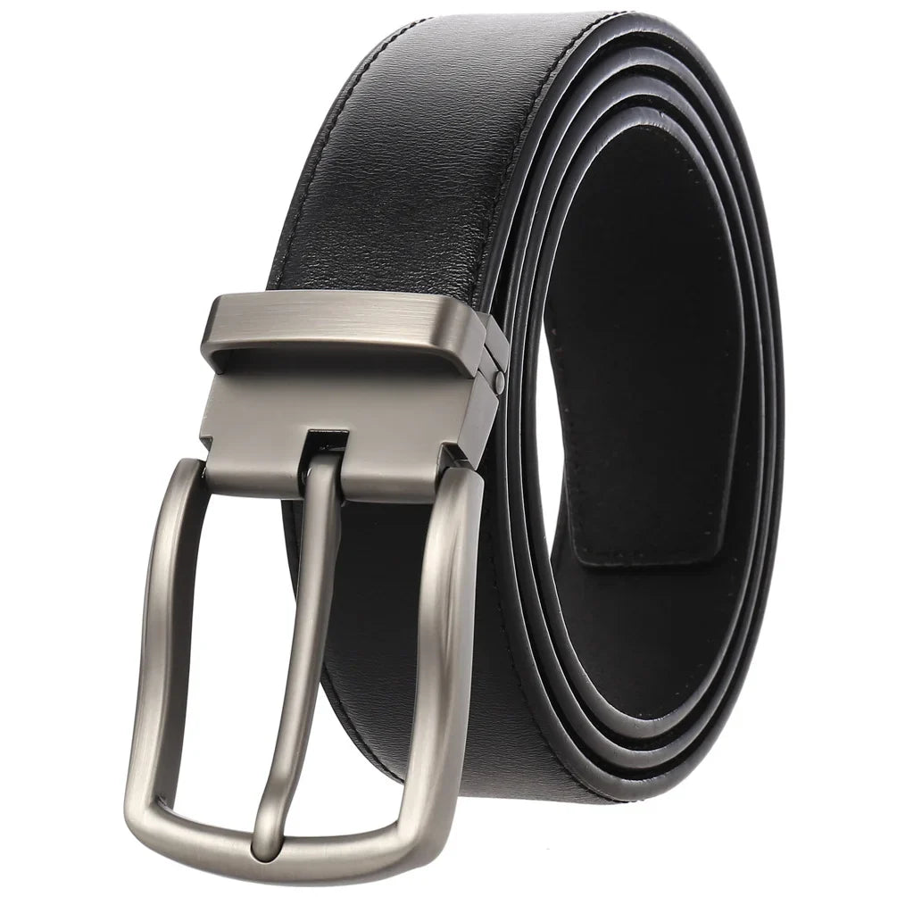 HKM-672979 Men's Leather Needle Buckle Strap Belt, Model LY35-000012-3, Durable and Stylish Design